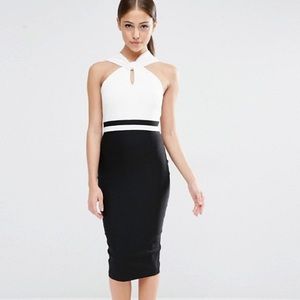 ASOS Vesper twist neck pencil dress